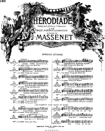 Air de Salome No. 1 Bis (from 'Hérodiade') — 马斯内