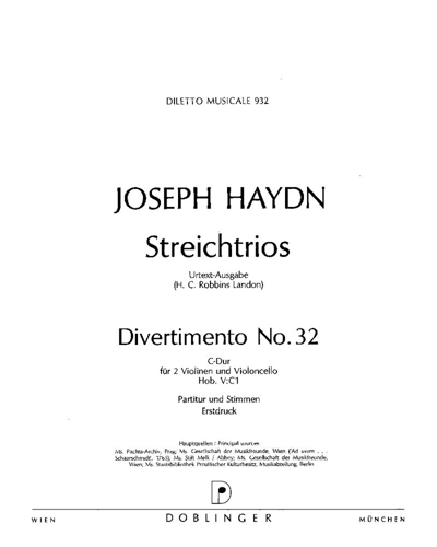 Divertimento No. 32 in C major, Hob. V:C1 — 海顿