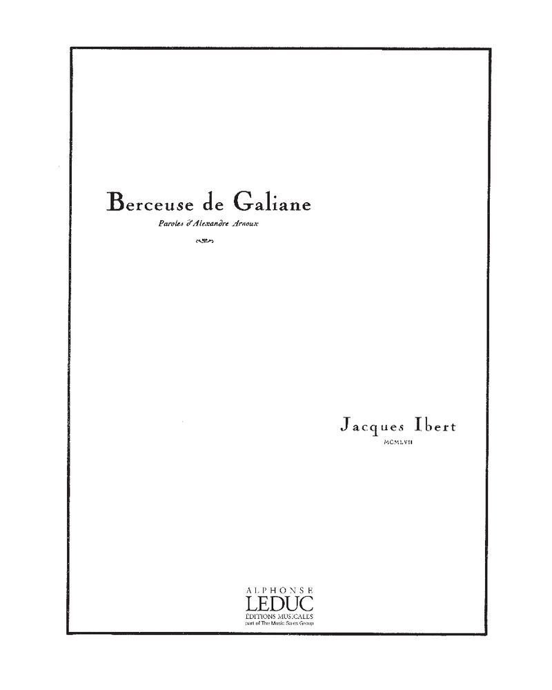 Berceuse de Galiane — 雅克·伊贝尔