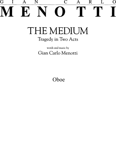 The Medium — Gian Carlo Menotti