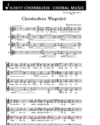 Eight Choral Songs (from 'Des Knaben Wunderhorn') — Harald Genzmer
