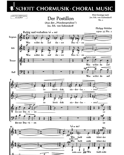 Gesänge aus den Wandersprüchen — Philipp Mohler