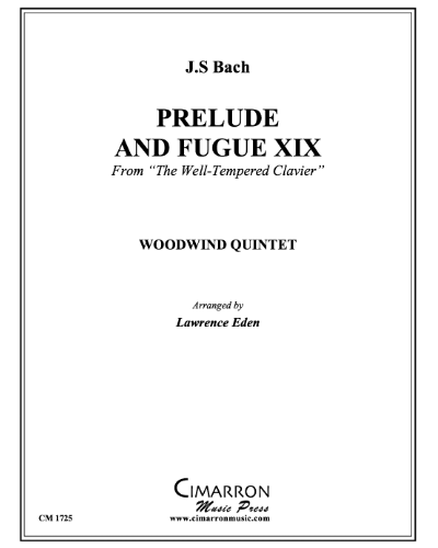 Prelude and Fugue No. 19 (from 'The Well-Tempered Clavier') — 巴赫