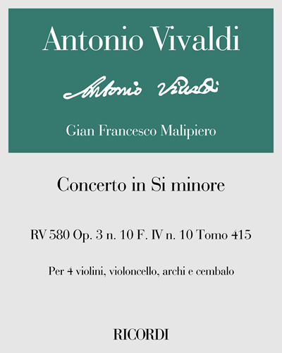Concerto in B minor, RV 580, op. 3 no. 10, BWV 1065 — 维瓦尔第