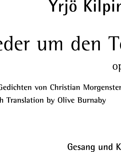 Lieder um den Tod, op. 62 — Yrjoe Kilpinen