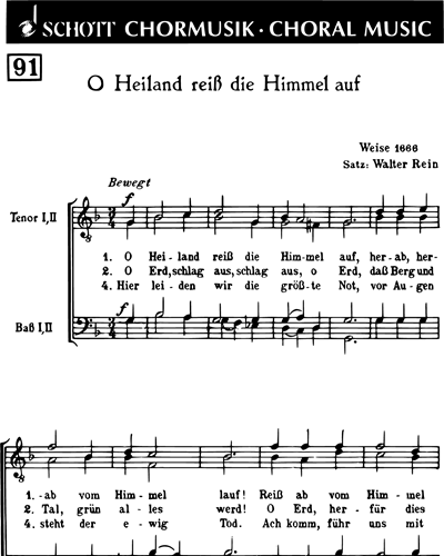 O Heiland, reiß die Himmel auf — Walter Rein