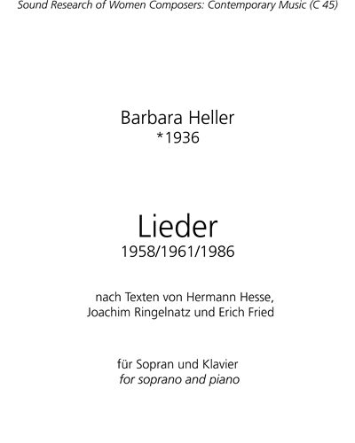 Lieder — Barbara Heller