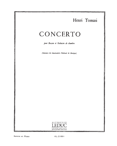 Concerto for Bassoon and Chamber Orchestra — Henri Tomasi