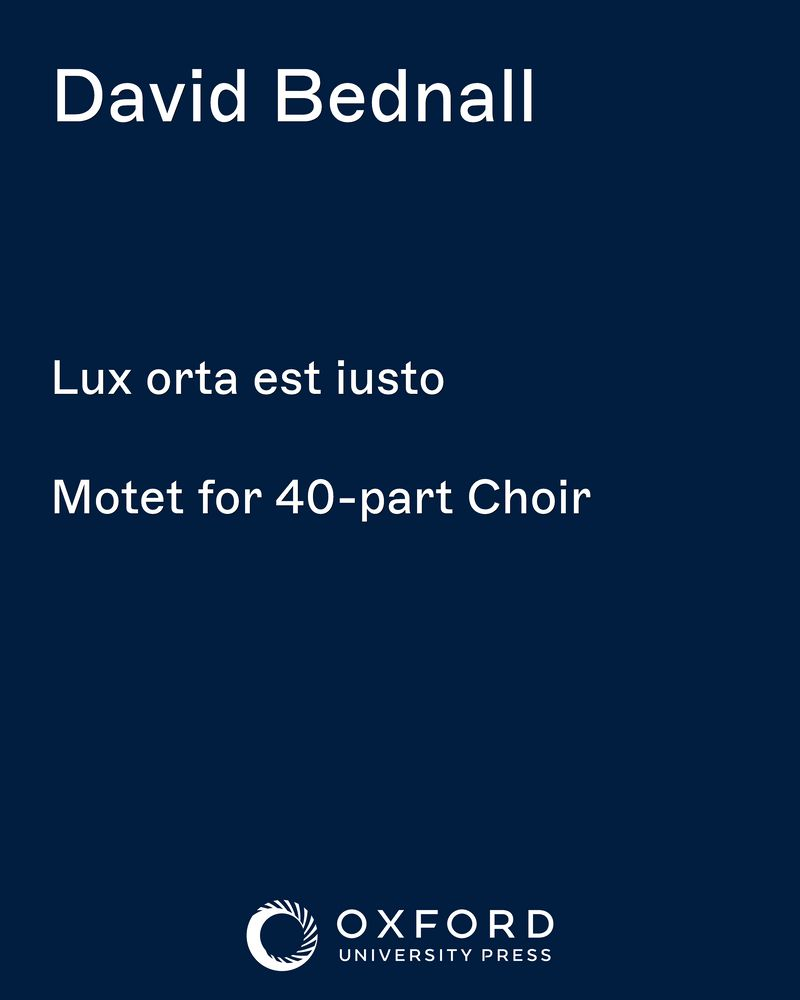 Lux orta est iusto — David Bednall
