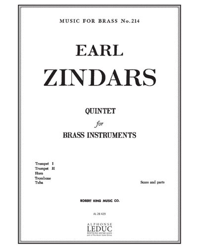 Quintet for Brass Instruments — Earl Zindars