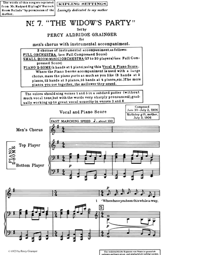 The Widow's Party — Percy Grainger
