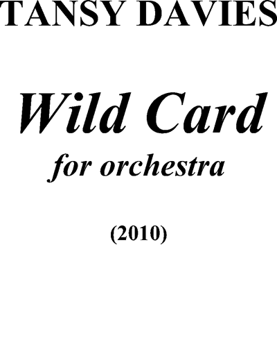 Wild Card — Tansy Davies
