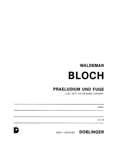 Prelude and Fugue — Waldemar Bloch