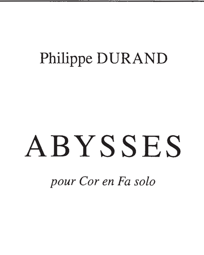 Abysses — Philippe Durand