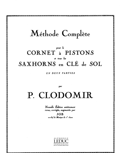 Complete Method for Cornet and All Saxhorns in G Clef — Pierre Clodomir