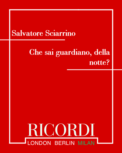 Che sai guardiano, della notte? — Salvatore Sciarrino