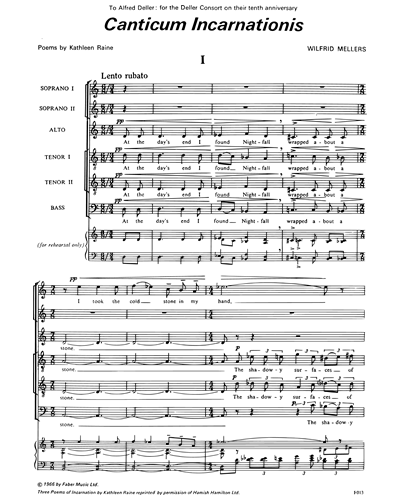 Canticum Incarnationis — Wilfrid Mellers