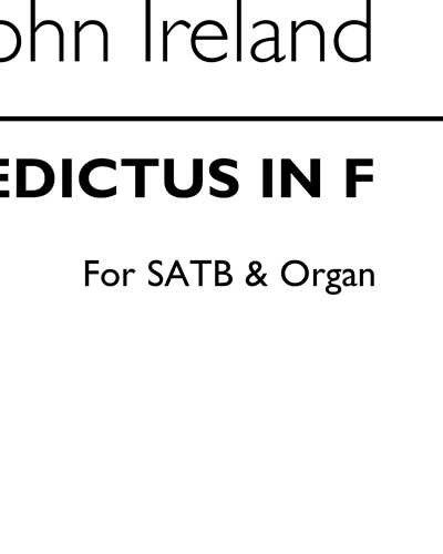 Benedictus in F — John Ireland