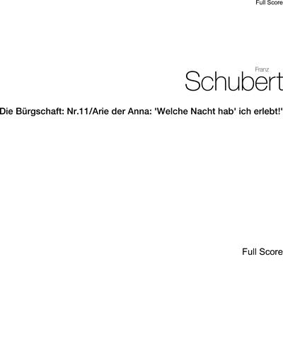 Welche Nacht hab' ich erlebt! (No. 11 from 'Die Bürgschaft') — Franz Schubert