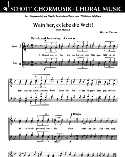 Wein her, es lebe die Welt! — Werner Fussan