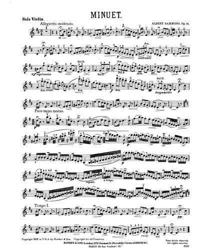 Minuet, op. 14 — Albert Sammons