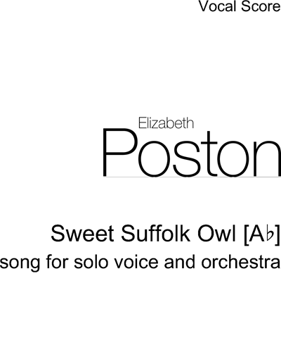 Sweet Suffolk Owl [A♭] — Elizabeth Poston