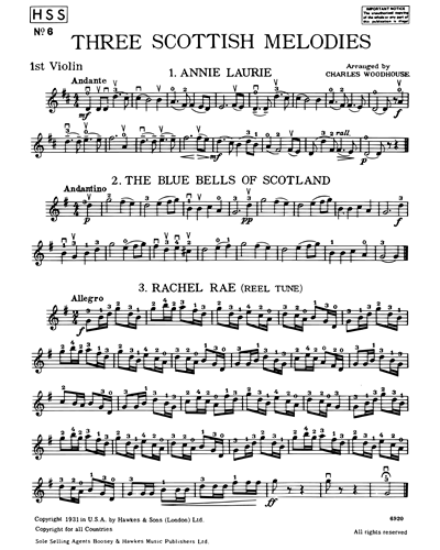 Three Scottish Melodies for Orchestra — Charles Woodhouse