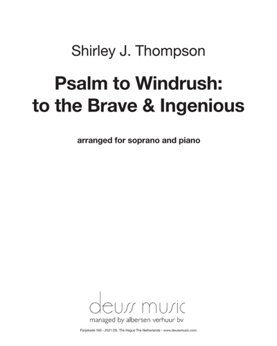 Psalm to Windrush: for the Brave and Ingenious — Shirley J. Thompson