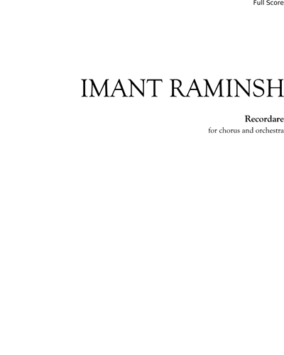 Recordare — Imant Raminsh