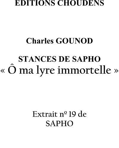 Ô ma lyre immortelle — 古诺