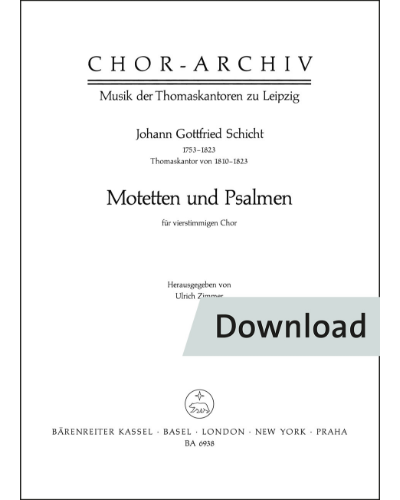 Motetten und Psalmen für vierstimmigen Chor — Schicht Johann Gottfried