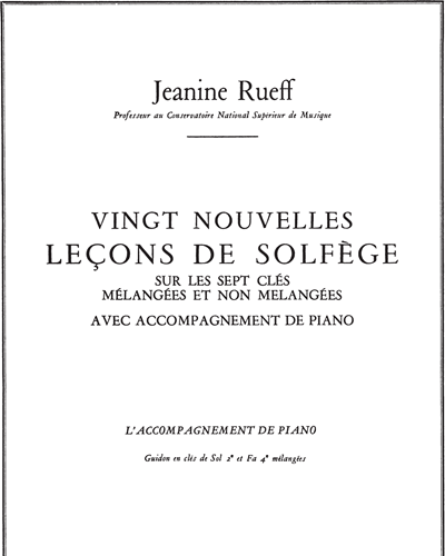20 Nouvelles leçons de solfège sur les sept clés mélangées et non mélangées — Jeanine Rueff