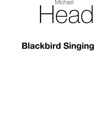 A Blackbird Singing (in E major) — Michael Head