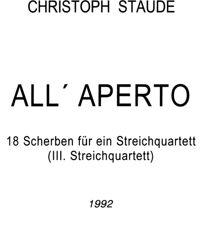 All' Aperto — Christoph Staude