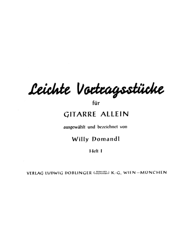Easy Pieces for Guitar, Vol. 1 — Willy Domandl