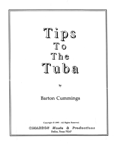 Tips to the Tuba — Barton Cummings