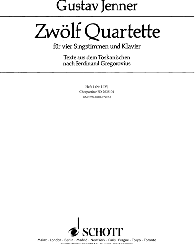 Zwölf Quartette — Gustav Jenner