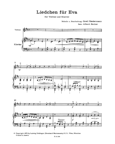 Liedchen für Eva / Konzert für Gerhard — Albert Reiter