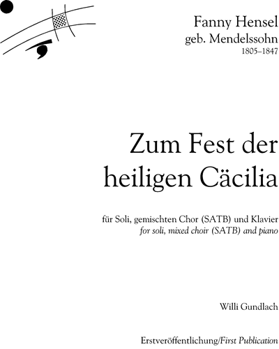 On the Feast of Saint Caecilia — 范妮·门德尔松