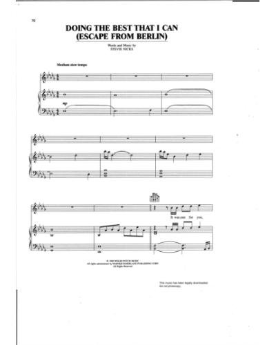 Doing the Best that I Can (Escape from Berlin) — 史蒂薇·妮克丝