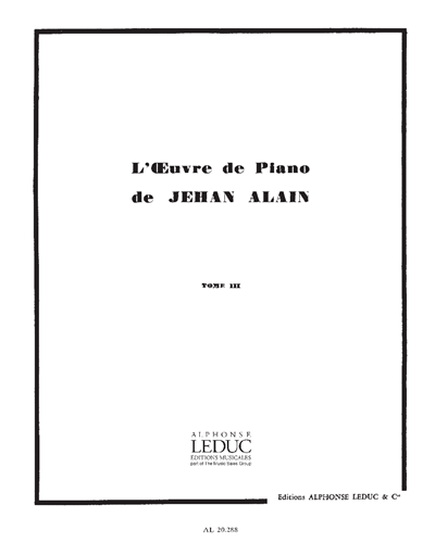L'Œuvres de Piano, Tome 3 — 热昂·阿兰