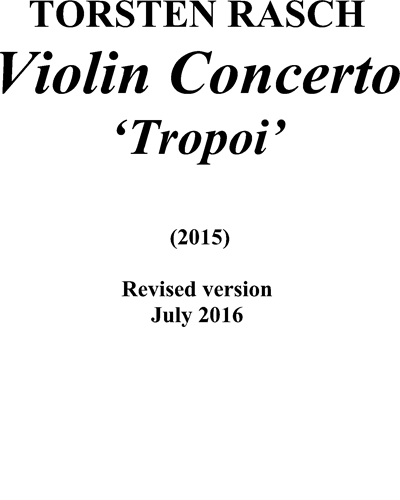 Violin Concerto, 'Tropoi' — Torsten Rasch