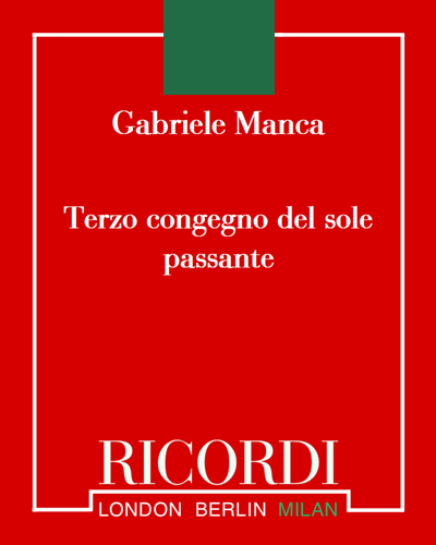 Terzo congegno del sole passante — Gabriele Manca