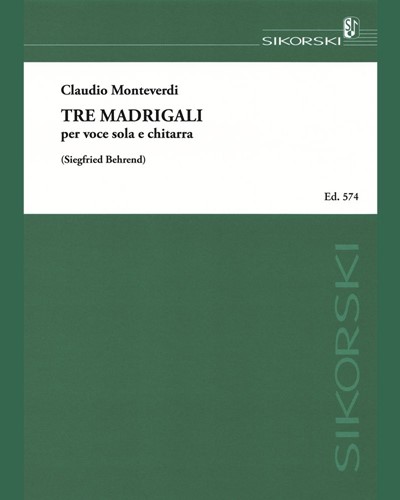 Three Madrigals — Claudio Monteverdi