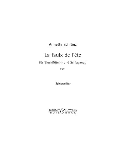 La faulx de l'été — Annette Schlünz