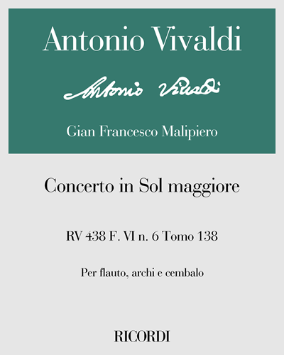 Concerto in G major, RV 438, F. VI No. 6, Vol. 138 — 维瓦尔第