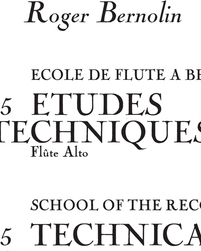 Fifteen Études techniques pour Flûte Alto — Roger Bernolin