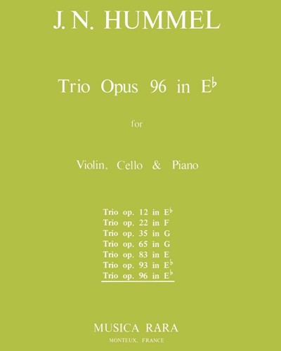 Piano Trio in E-flat major, op. 96 — Johann Nepomuk Hummel