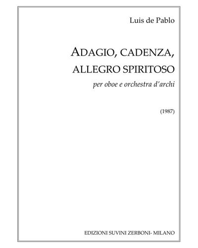 Adagio Cadenza Allegro Spiritoso — Luis de Pablo