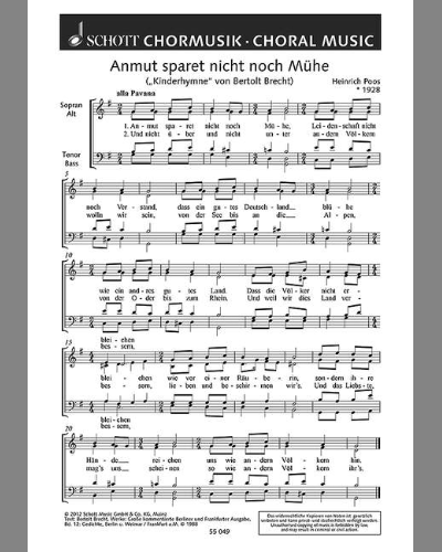 Anmut sparet nicht noch Mühe — Heinrich Poos